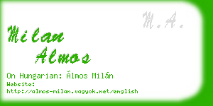 milan almos business card