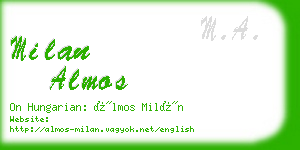 milan almos business card